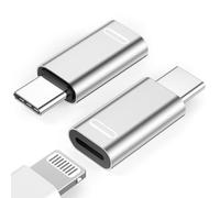 [Certifié Apple MFi] Lot de 2 adaptateurs Lightning vers USB C, connecteur Lightning femelle vers USB C mâle pour iPhone 15/15 Plus/15 Pro/15 Pro Max/iPad Pro/Air/Mini, prend en charge la charge