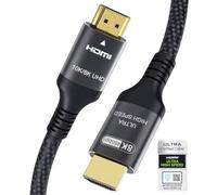 Certifié Câble HDMI 2.1 10K 8K 0.5M, 48Gbps Câble HDMI Ultra Haut Débit Ethernet CEC 4K 240Hz 200Hz 165Hz 144Hz 120Hz 10K 8K 60Hz ARC eARC Netflix HDCP2.3 HDR10+ PC Laptop RTX5090 TV Écran Projecteur