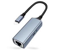 [Certifié MFi] Adaptateur Lightning vers Ethernet avec port de charge, 2 en 1 100 Mbit/s Lightning vers RJ45 Ethernet LAN, compatible avec iPhone 14/13/12/11/i-Pad/i-Pod, Plug and Play