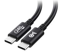 [Certifié USB-IF] Cable USB C vers USB C 240w 2m pour MacBook Pro, Dell XPS (Cable USB C 2m charge rapide, Câble USB C 140W) avec Power Delivery 3.1 Noir (USB 2.0, Pas de vidéo)