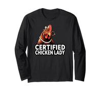 Certified Chicken Lady Funny Backyard Poultry Manche Longue