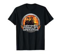Certified Forklift Operator Industrial Sunset Flame T-Shirt