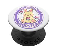 Certified Hopster Cute Bunny Pride Pastel Heart Graphic Tee PopSockets PopGrip Adhésif