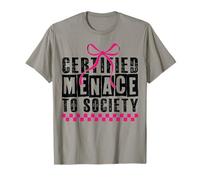 Certified Menace To Society Cadeau amusant pour fille Rose/noir T-Shirt