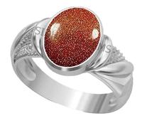 Certifiée 6.00 Carats Sunsitara Bague Plaqué Argent Panchdhatu Pierre Naturelle Sunsitara Pierre Précieuse Bague Anguthi à des fins astrologiques pour Hommes et Femmes-B0C41PTK-01