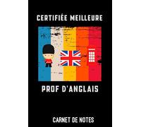 certifiée meilleure prof d'anglais rétro vintage | Carnet de Notes prof d'anglais métier: Bloc notes A5 (6x9 pouces - 15,24 x 22,86 cm) | 120 pages ... | idée cadeau pour prof d'anglais métier