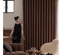CERTNKI Luxury Rich Brown Blackout Curtains Total Darkening Thermal Insulated Noise Reducing Curtains for Bedroom & Living Room,Hook up,H250xB200cm