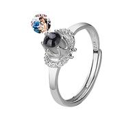 Certykllp Anneaux de projection de photo personnalisés pour les couples Son et elle Bague personnalisée Je t'aime 100 langues Promise Rings Cadeaux de la Saint-Valentin
