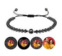 Certykllp Bracelets en perles personnalisés avec projection de photos Pour hommes Femmes Bracelet personnalisé I Love You pour la Saint Valentin Anniversaire Cadeaux commémoratifs pour lui