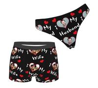 Certykllp Custom I Love My Wife Husband Matching Boxers Thongs for Couples Personalized Face Boxer Briefs Couples Photo Underwear Set-5