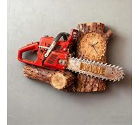 Certykllp Horloge Murale de Tronçonneuse Personnalisée Imprimée 2D pour Bûcherons, Travailleurs Forestiers, Jardiniers, Amoureux du Plein Air, Passionnés de Coupe de Bois -3