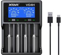 Ceru-2021 New Vc4l 18650 Chargeur 4 X 4-Slot 18650 Chargeur De Batterie Lcd Chargeur Universel Avec Type C Pour Batteries Li-Ion 18650 22650 20700 16340 14500 Aa