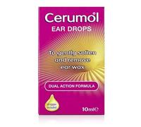 Cerumol Gouttes auriculaires à double action, 10 ml, formule douce, aide à soulager les symptômes du cérumen, adoucit le cérumen, compte-gouttes inclus