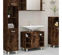 Cervaline Armoire de Bain Chêne fumé 60x32x53,5 cm Bois d'ingénierie,Meubles,Ensembles de Meubles,Ensembles de mobilier pour salles de Bains,14.91 kg-826372