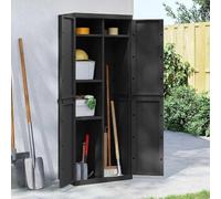Cervaline Armoire de Rangement d'extérieur Noir 65x37x165 cm PP,Meubles,Armoires & Meubles de Rangement,Casiers & armoires de Rangement,12.23 kg-364205