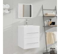 Cervaline Armoire de Salle de Bain avec Miroir Blanc 41x38,5x48 cm,Meubles,Ensembles de Meubles,Ensembles de mobilier pour salles de Bains,14.18 kg-804818