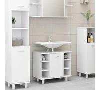 Cervaline Armoire de Salle de Bain Blanc 60x32x53,5 cm Bois d'ingénierie,Meubles,Ensembles de Meubles,Ensembles de mobilier pour salles de Bains,15.91 kg-802633