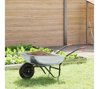 Cervaline Brouette Argent et Noir 133 x 62,5 x 58 cm Acier,Maison & Jardin,Pelouses & Jardins,Jardinage,Outils de Jardinage,Brouettes,8.3 kg-42007975