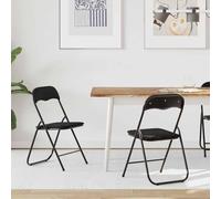 Cervaline Chaise Pliante 2 pcs Noir 48 x 44 x 78 cm Velours,Meubles,Fauteuils et chaises,Chaises de Cuisine,7.61 kg-42029068