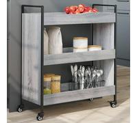 Cervaline Chariot de Cuisine Sonoma Gris 70x30x82 cm Bois d'ingénierie,Meubles,Chariots & îlots,Dessertes,16.73 kg-842319