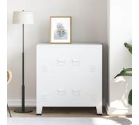 Cervaline Coffre de Rangement Industriel Blanc 75x40x80 cm Acier,Meubles,Armoires & Meubles de Rangement,Coffres de Rangement,18.6 kg-339626