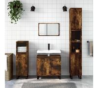 Cervaline Ensemble de Meubles de Salle de Bain 3 pcs Chêne fumé,Meubles,Ensembles de Meubles,Ensembles de mobilier pour salles de Bains,59.84 kg-3190234