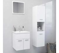 Cervaline Ensemble de Meubles de Salle de Bain Blanc Aggloméré,Meubles,Ensembles de Meubles,Ensembles de mobilier pour salles de Bains,40.71 kg-3071396