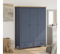 Cervaline Garde-Robe à 3 Portes Hill Gris 127x50x170 cm Pin Solide,Meubles,Armoires & Meubles de Rangement,Armoires,53.21 kg-288953