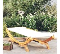 Cervaline Lit de Repos extérieur 100x188,5x44 cm Bois courbé Massif Crème,Meubles,Mobilier de Jardin,Lits d'extérieur,17.85 kg-313947