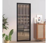 Cervaline Porte intérieure 76x201,5 cm Noir Verre et aluminium,Quincaillerie,Matériaux de construction,Portes,Portes d'entrée,23.48 kg-350560
