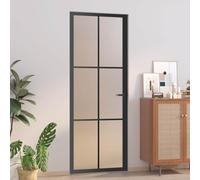 Cervaline Porte intérieure 76x201,5 cm Noir Verre mat et aluminium,Quincaillerie,Matériaux de construction,Portes,Portes d'entrée,23.3 kg-350556