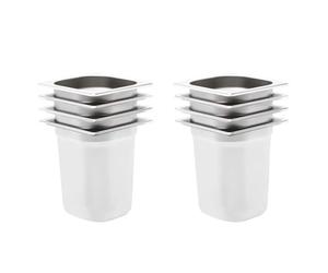 Cervaline Récipients Gastronorm 8 pcs GN 1/6 200 mm Acier Inoxydable,Arts de la Table & Arts culinaires,Accessoires Petit électroménager,Accessoires pour Tables Chaudes,4.36 kg-50909