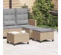 Cervaline Tabourets Jardin Coussins 2 pcs Beige 55x55x36cm résine tressée,Meubles,Mobilier de Jardin,Poufs d'extérieur,10.2 kg-4108249