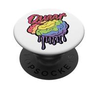 Cerveau Arc-en-Ciel Queer - Cadeau Amusant LGBTQ Pride PopSockets PopGrip Adhésif