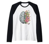 Cerveau Floral Fleurs de Printemps Vintage Cottagecore Esthétique Manche Raglan