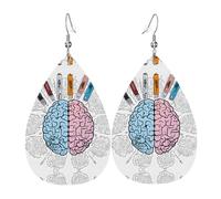 Cerveau humain, cette boucle d'oreille en cuir ressemble à un pendentif en forme de goutte d'eau, tendance et polyvalente, hypoallergénique, taille unique