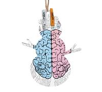 (Cerveau humain) Collection de Noël sculptée en forme de bonhomme de neige - Décorations de vacances en bois naturel avec finition brunie artisanale, 4 formes festives et 1/2/4/6 options de lot