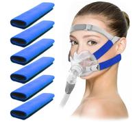 Cervical CPAP Headgear Covers, 6-Pack CPAP Strap Comfort Pads, Housses de Sangle CPAP Universel Coussinets Faciaux CPAP Coussinets de Confort pour Sangle, Prévient la compression cutanée, Bleu