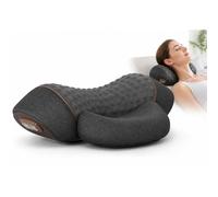 CerviCalm,Masseur Cervical 3 en 1 avec chauffage, Coussin Massant Cervical Chauffant Ergonomique,Oreiller de Massage Nuque et Épaules à Mémoire de Forme,vibration, traction,Intensité réglable (Noir)