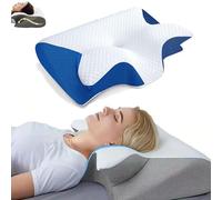 cervimed Oreiller Médical Ergonomique Oreiller Ergonomique Cervical 2 en 1 en Mousse à Mémoire de Forme - Orthopédique pour Dormir sur Le Dos et sur Le Côté
