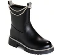 Ces bottines noires ornées de boucles en argent Les embouteillages et les boucles sont argentés, séduisants et modernes. Leur design et intemporalité fait et choix idéal pour compléter et variété de t