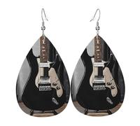 Ces boucles d'oreilles exquises en cuir en forme de goutte en forme de guitare musicale sont à la mode et légères, aux couleurs vives et vives, ne se décolorent pas facilement, taille unique