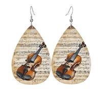 Ces boucles d'oreilles exquises en cuir en forme de goutte en forme de papillon et de violoncelle sont à la mode et légères, de couleurs vives et vives, ne se décolorent pas facilement, taille unique