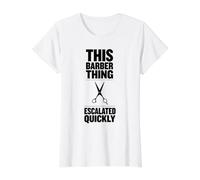 Ces Ciseaux de barbier Ont Rapidement augmenté T-Shirt Graphique avec Valeur, Femme, Blanc, XS