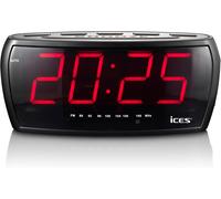 Ces Icr-230 Radio-Réveil - Radio-Réveil Avec 2 Heures D'Alarme - Pll Fm - Fonction Snooze - Minuterie De Sommeil - Réserve De Marche, Petit, Noir