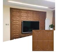 Ces Panneaux de Plafond Suspendus Marron/doré/Blanc, en Mousse PVC 3D, sont imperméables et décoratifs pour Le Mur derrière Le canapé ou la télévision du Salon (doré, 30 pièces).