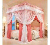 Ces Rideaux de lit à baldaquin, moustiquaires avec Ouvertures sur Trois côtés, sont compatibles avec Les Lits Doubles et Queen Size.
