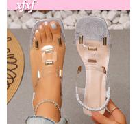Ces sandales à talons hauts en cristal à la mode et confortables avec fermeture à boucle conviennent pour le port casual quotidien, ainsi que pour assister à des fêtes, des banquets ou des rendez-vous