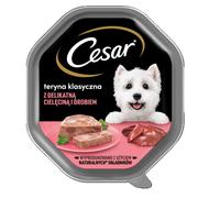 CESAR barquette 150 g nourriture humide complète pour chiens adultes terrine avec du veau tendre et de la volaille