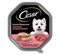 CESAR barquette de 150 g - aliment humide complet pour chiens adultes, pot à la viande de veau tendre et à la volaille